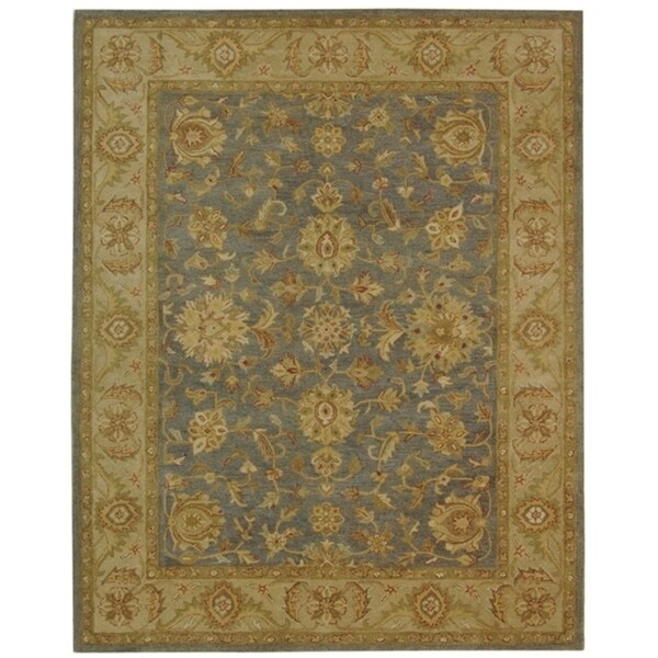 Safavieh Handmade Antiquities Jewel Grey Blue/ Beige Wool Rug - 7'-6" X 9'-6"