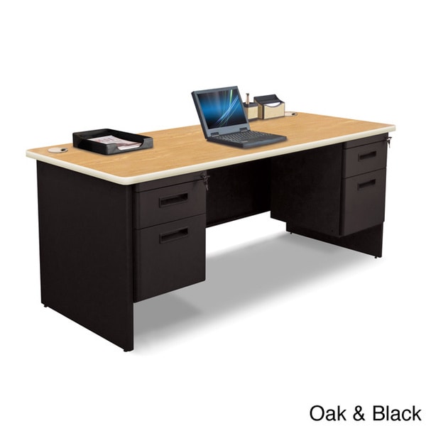 Marvel 72 inch Double Pedestal Steel Desk