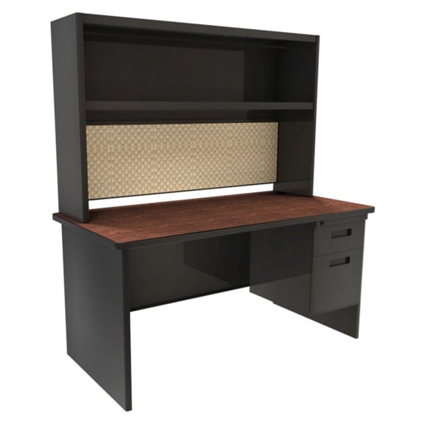 Shop Marvel 60inch Single Pedestal Steel Desk with Open Shelf Free