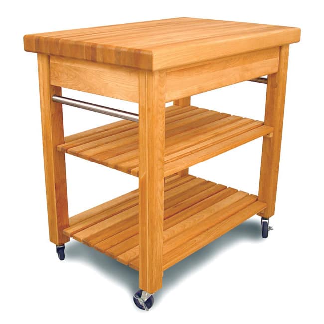 French Country Small Workcenter with Stainless Steel Towel Racks and Oil-Rubbed Finish