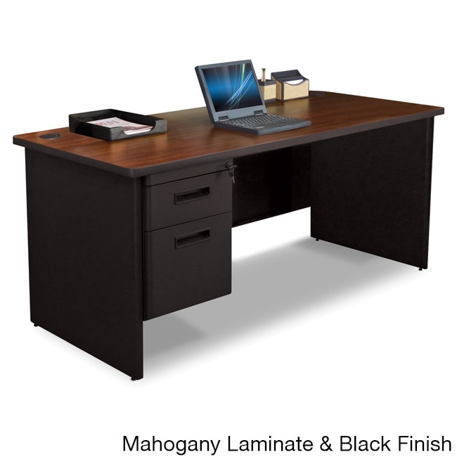 Marvel 66 inch Single Pedestal Steel Desk