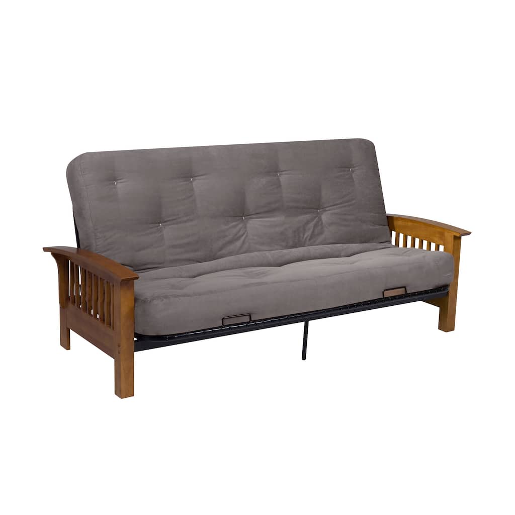Serta Florence Futon Frame and Serta Chestnut Cotton and CertiPUR Foam Futon Mattress