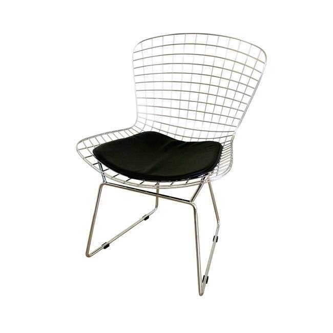 Modern Black Faux Leather and Metal Dining Chair by Baxton Studio