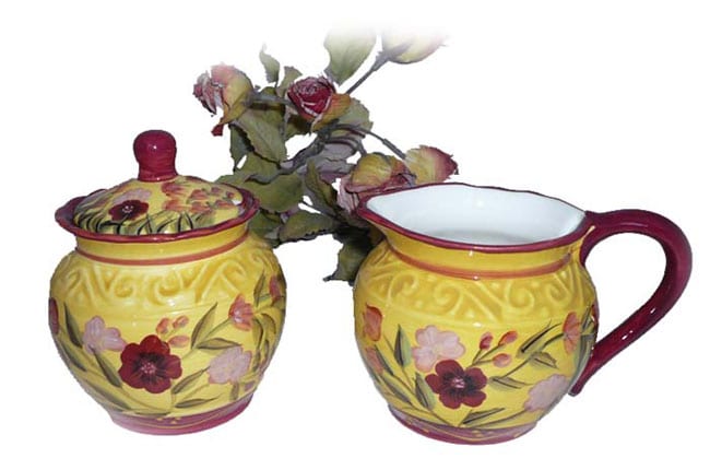 Floral Garden Sugar Bowl And Creamer