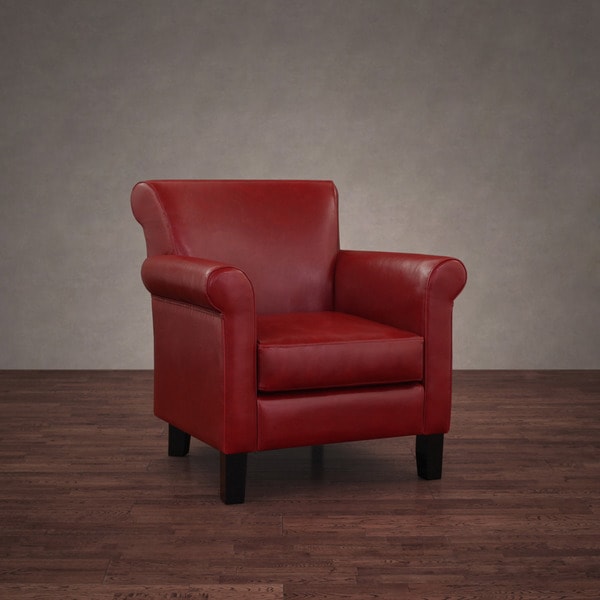 Shop Cosmopolitan Burnt Red Leather Arm Chair - Overstock - 2616447