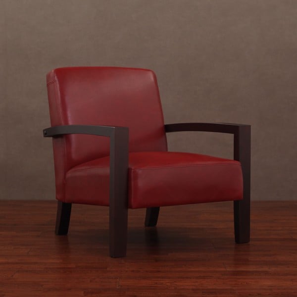 Roadster Burnt Red Leather Lounge Chair Chairs