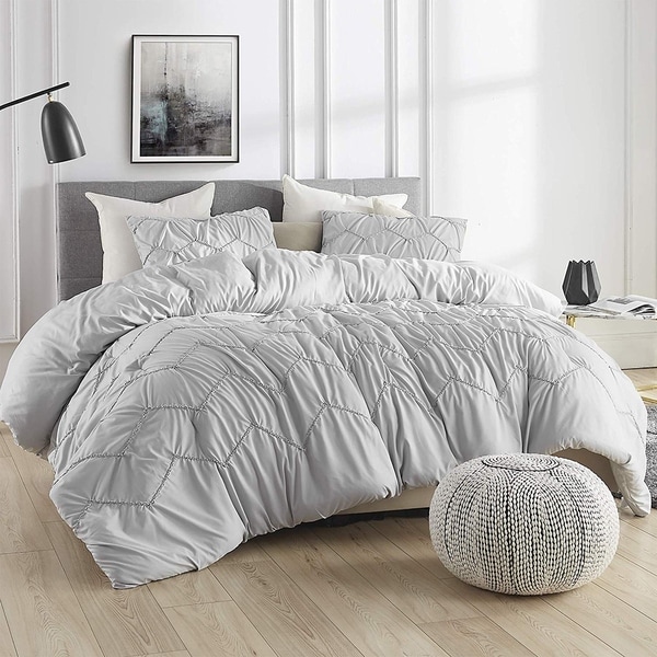 Textured Waves Comforter - Supersoft Glacier Gray - Overstock - 26169706