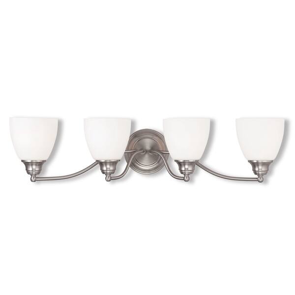 slide 1 of 1, Livex Lighting Somerville 4 Light Brushed Nickel Bath Vanity - Brushed nickel