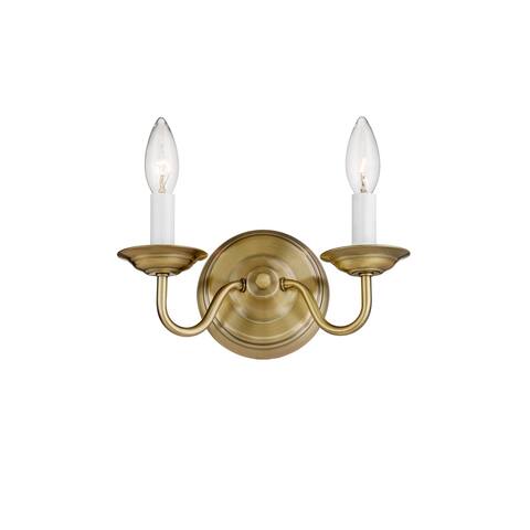 Livex Lighting Williamsburgh 2 Light Antique Brass Wall Sconce