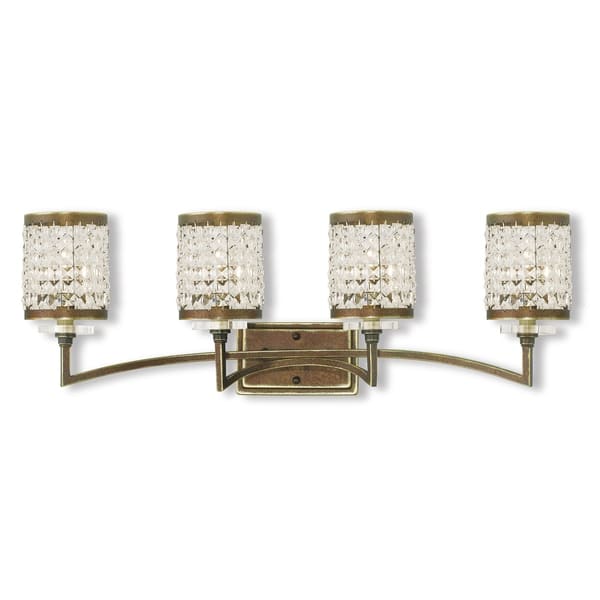 slide 1 of 1, Livex Lighting Grammercy 4 Light Hand Painted Palacial Bronze Bath Vanity