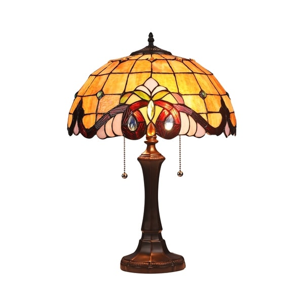 Shop Tiffany Style 2-light Dark Bronze Table Lamp - On Sale - Free ...