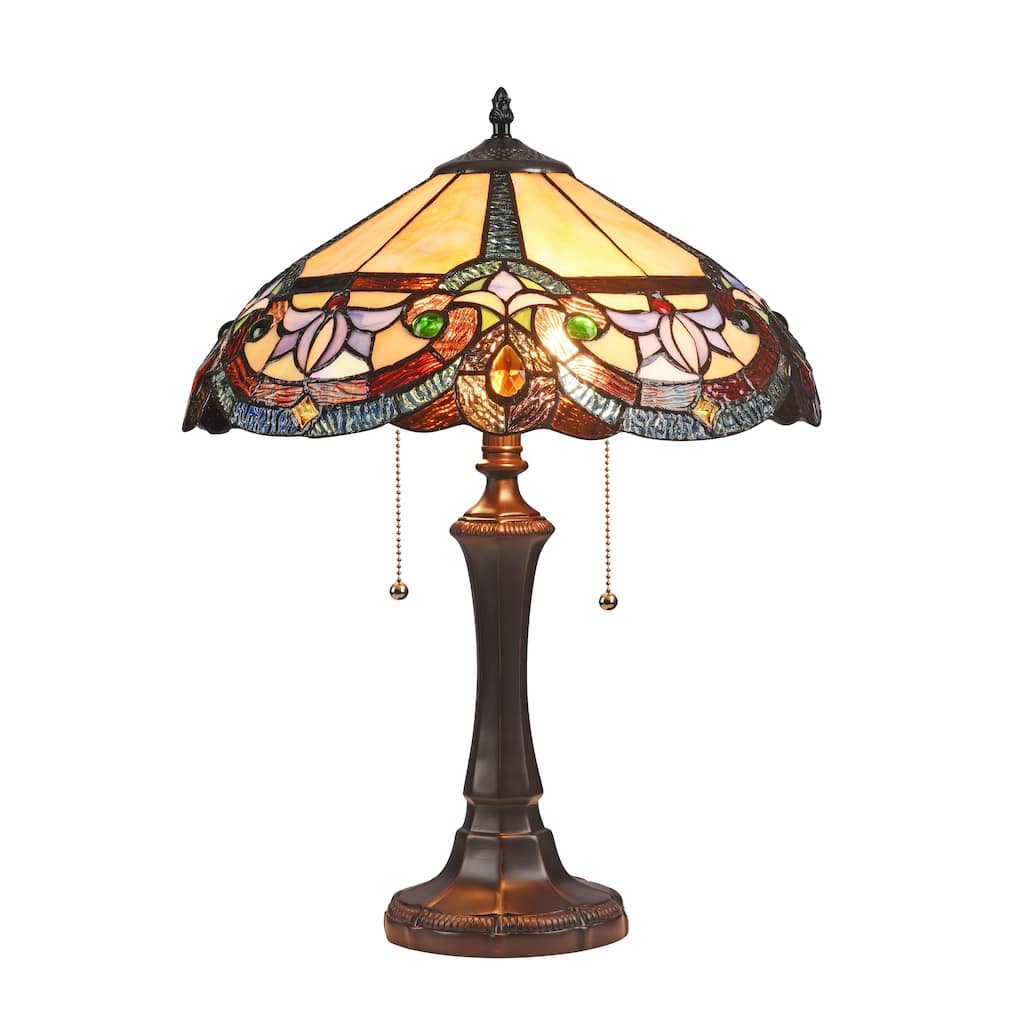 Tiffany Style 2-light Dark Bronze Table Lamp
