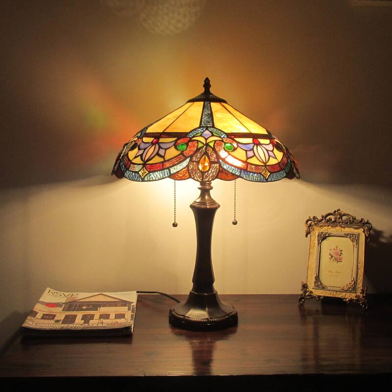 Tiffany Style 2-light Dark Bronze Table Lamp