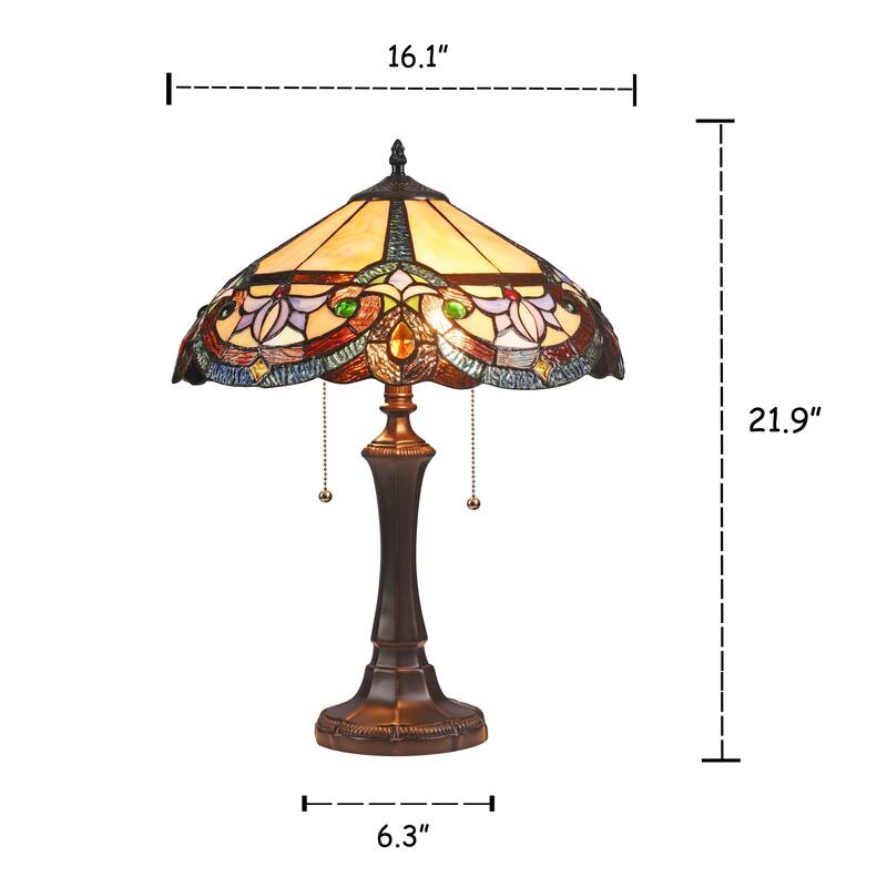 Tiffany Style 2-light Dark Bronze Table Lamp