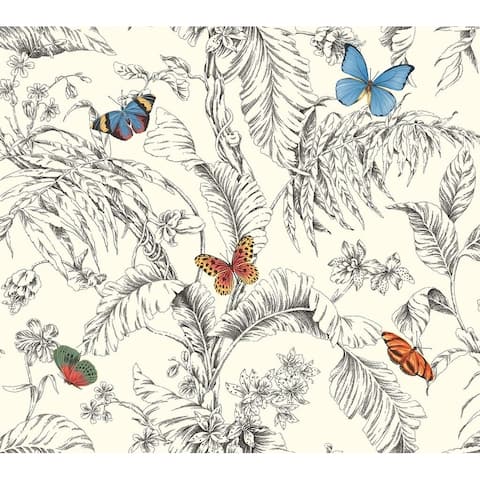 Papillon Wallpaper, 27 in. x 27 ft. = 60.75 sq.ft. - 7 in. x 27 ft. = 60.75 sq.ft.