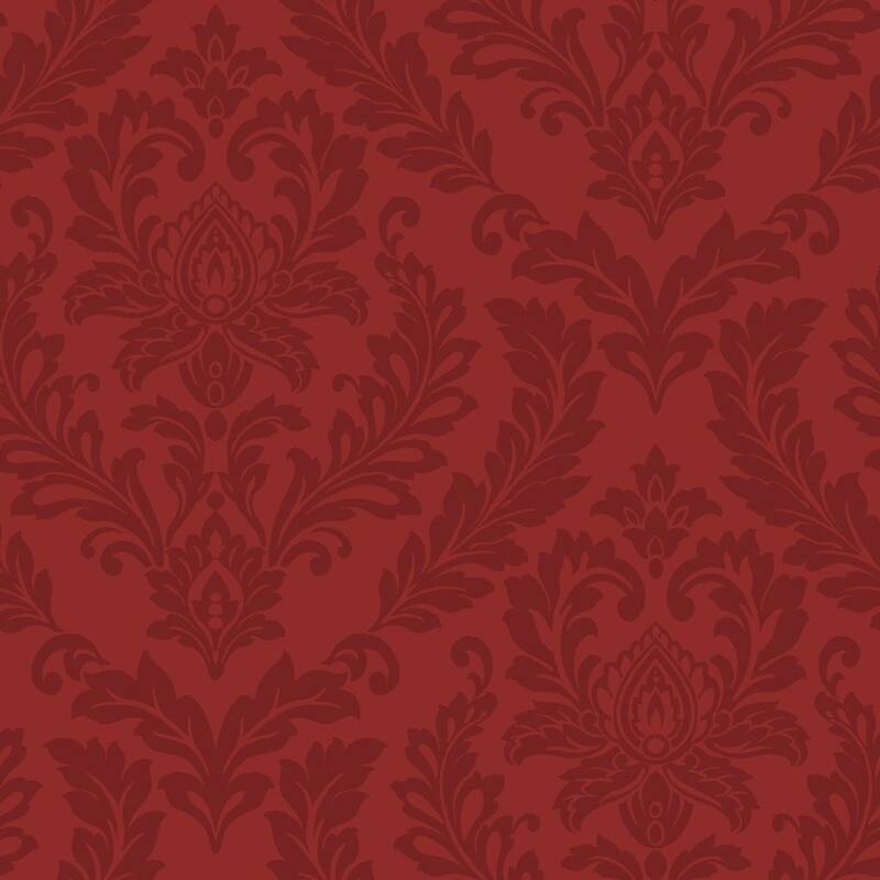 Red Damask Wallpaper, 20.5 in. x 33 ft. = 56 sq.ft