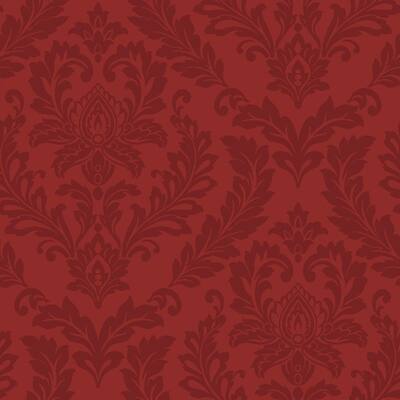 Red Damask Wallpaper, 20.5 in. x 33 ft. = 56 sq.ft