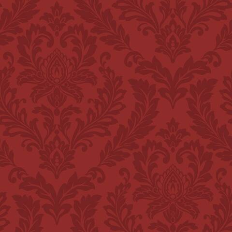Red Damask Wallpaper, 20.5 in. x 33 ft. = 56 sq.ft