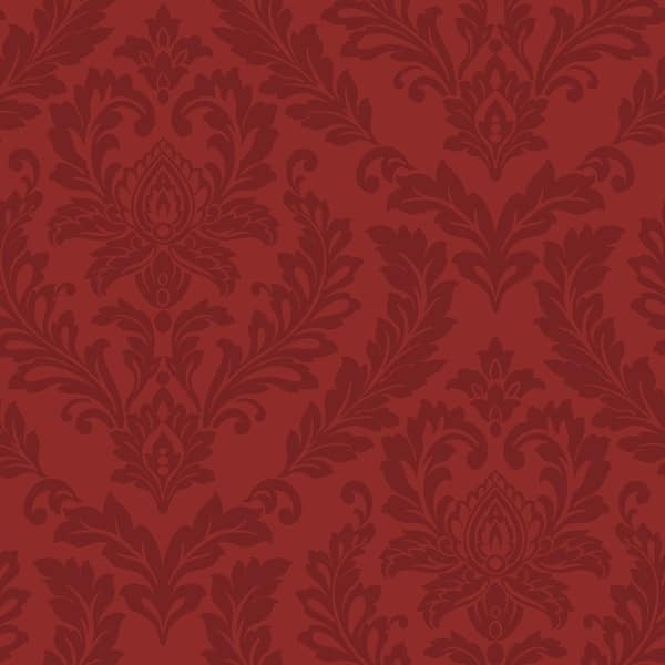 Red Damask Wallpaper, 20.5 in. x 33 ft. = 56 sq.ft - On Sale - Bed Bath ...