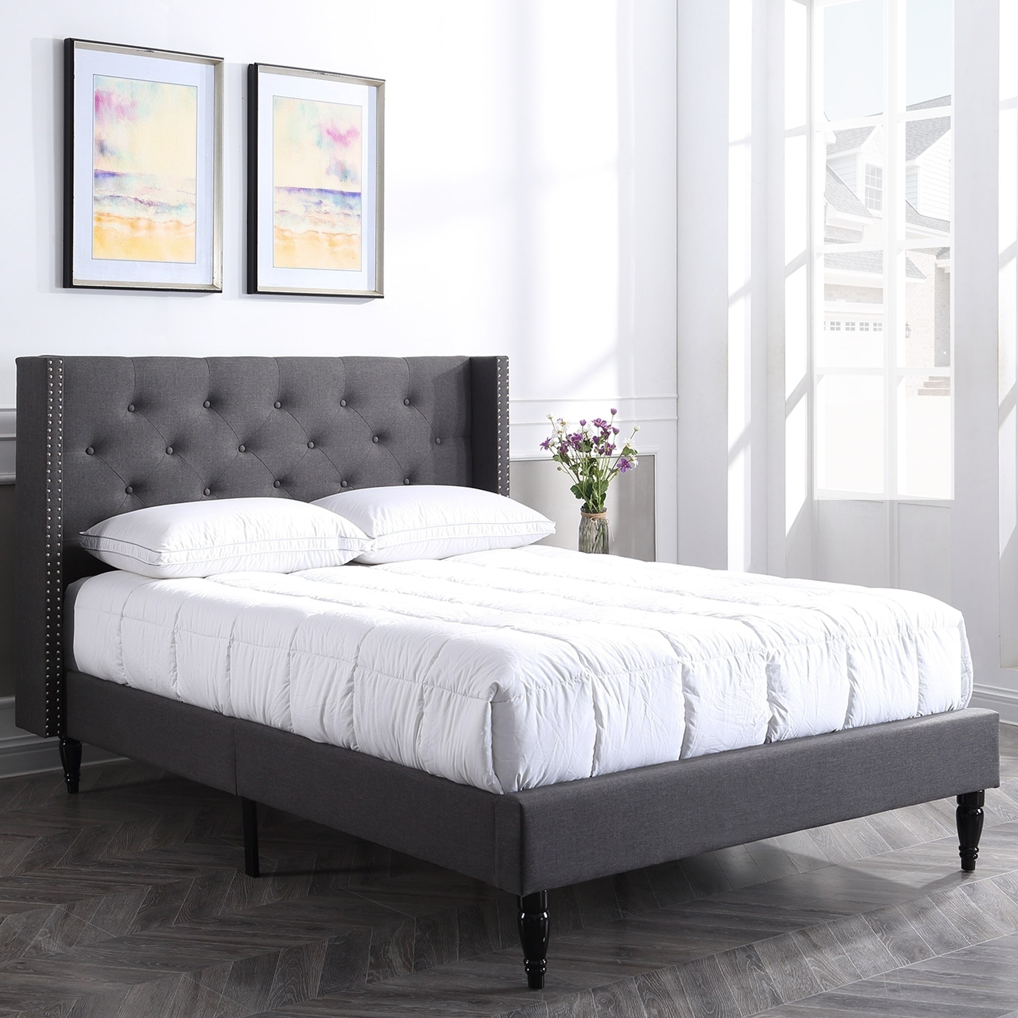 Shop Classic Brands Bedford Upholstered Platform Bed Frame