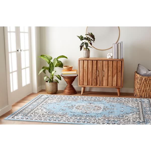 7x10 Transitional Ivory Large Area Rugs for Living Room, Bedroom Rug, Dining Room Rug, Indoor Entry or Entryway Rug, Kitchen Rug