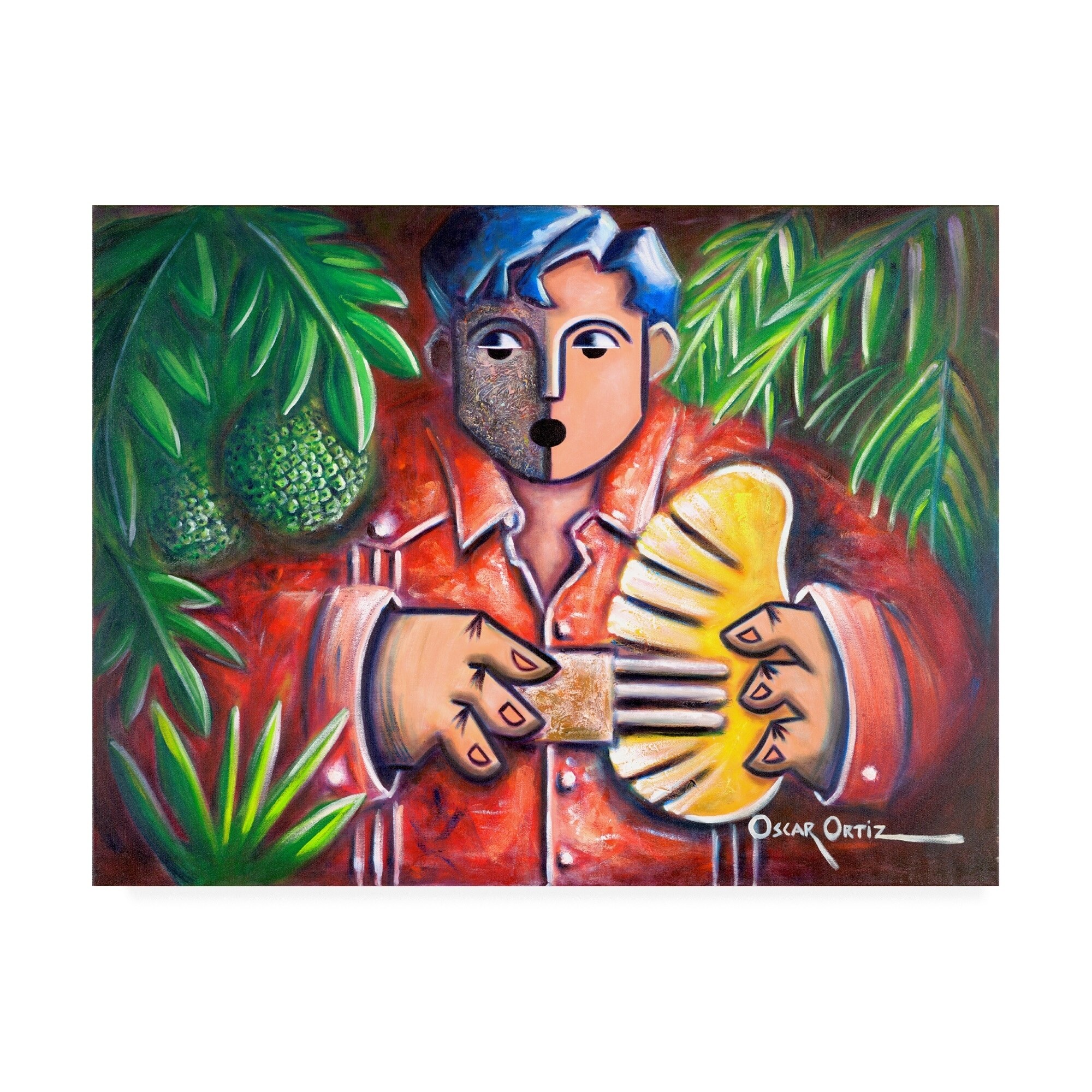 Oscar Ortiz Musician in The Palm Canvas Art - On Sale - Bed Bath