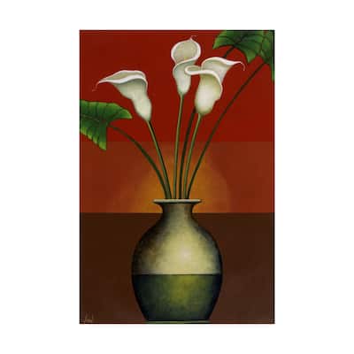Pablo Esteban Small Floral Vase 5 Canvas Art