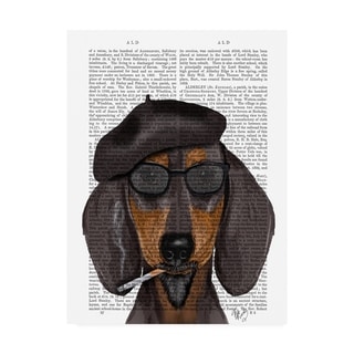 Fab Funky Hipster Dachshund, Black And Tan Canvas Art - Bed Bath 