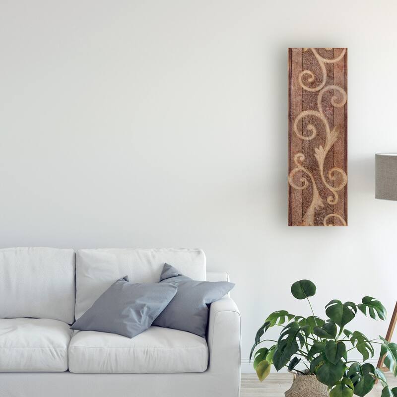 Pablo Esteban Brown Stencil Banner Canvas Art