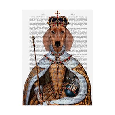 Fab Funky Dachshund Queen Canvas Art