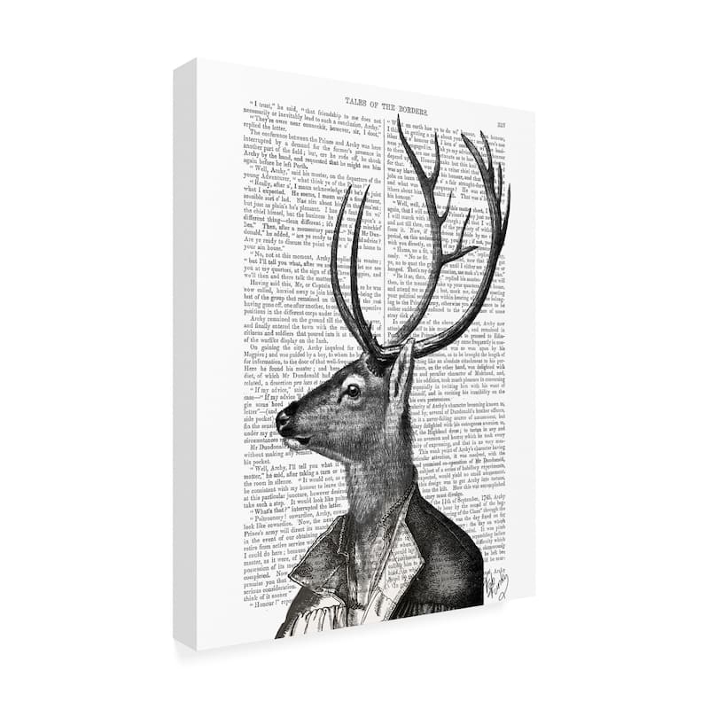Fab Funky Deer Portrait 2 Canvas Art