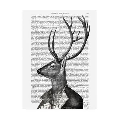 Fab Funky Deer Portrait 2 Canvas Art