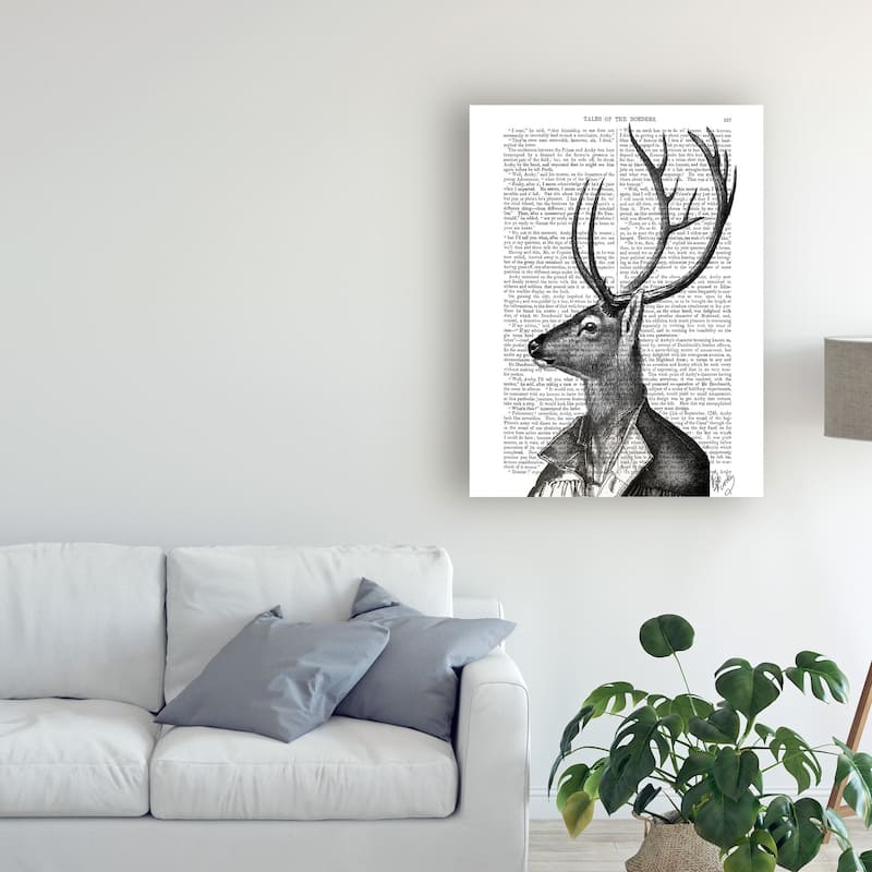 Fab Funky Deer Portrait 2 Canvas Art