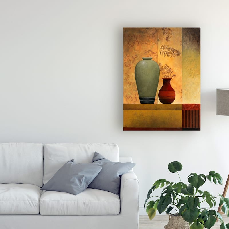 Pablo Esteban Vases Over Panels 2 Canvas Art