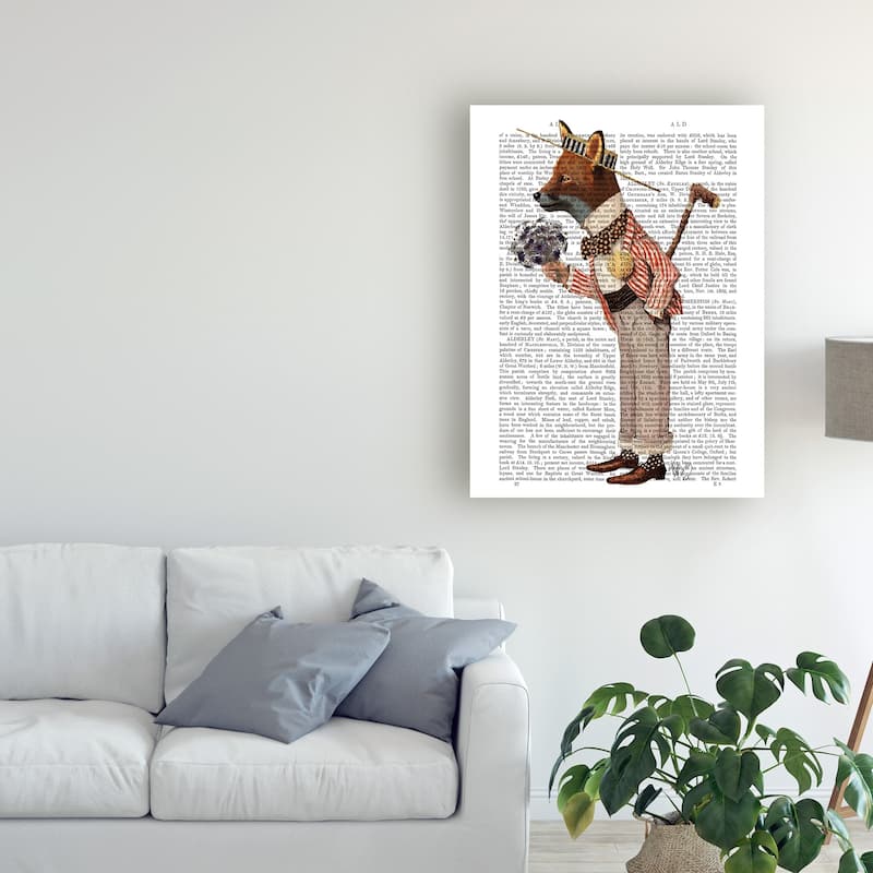 Fab Funky Fox In Boater Canvas Art - Bed Bath & Beyond - 26171703