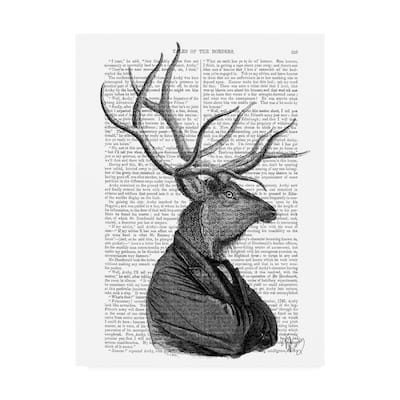 Fab Funky Deer Portrait 1 Canvas Art