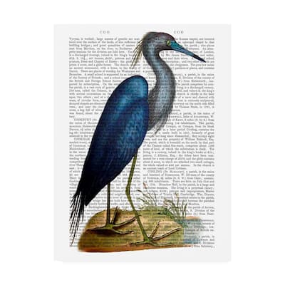 Fab Funky Blue Heron Modern 2 Canvas Art