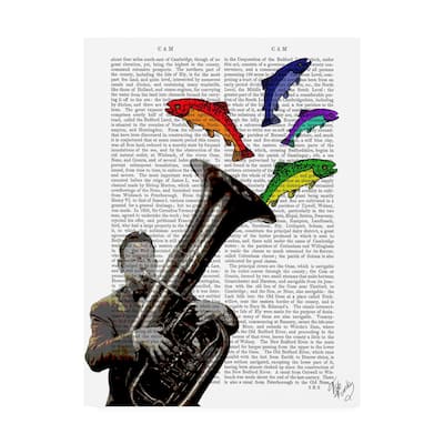 Fab Funky Tuba And Fish Canvas Art