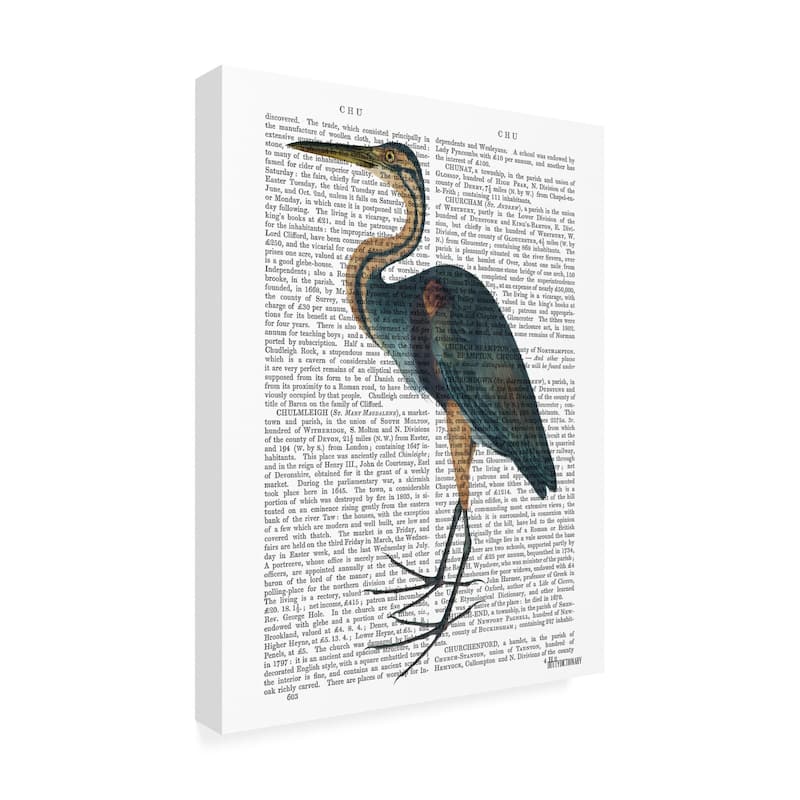 Fab Funky Blue Heron 3 Canvas Art