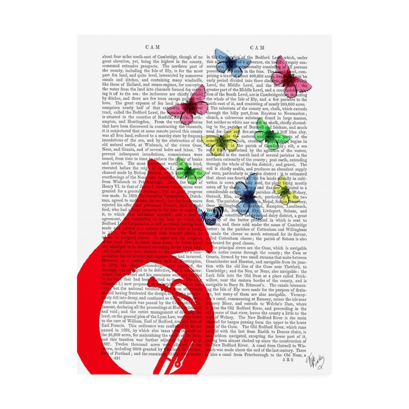 Fab Funky Tuba With Butterflies Canvas Art