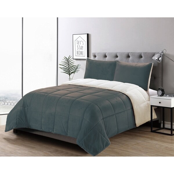 Porch & Den Ellis Micromink/ Sherpa 3-piece Comforter Set