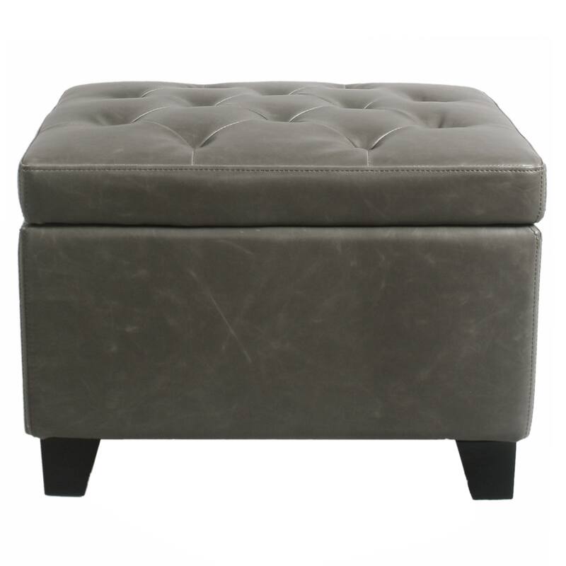 NPD Furniture Julian Bonded Leather Rectangular Storage Ottoman