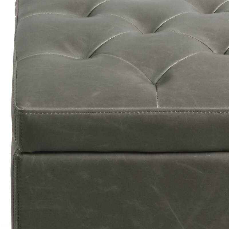 NPD Furniture Julian Bonded Leather Rectangular Storage Ottoman