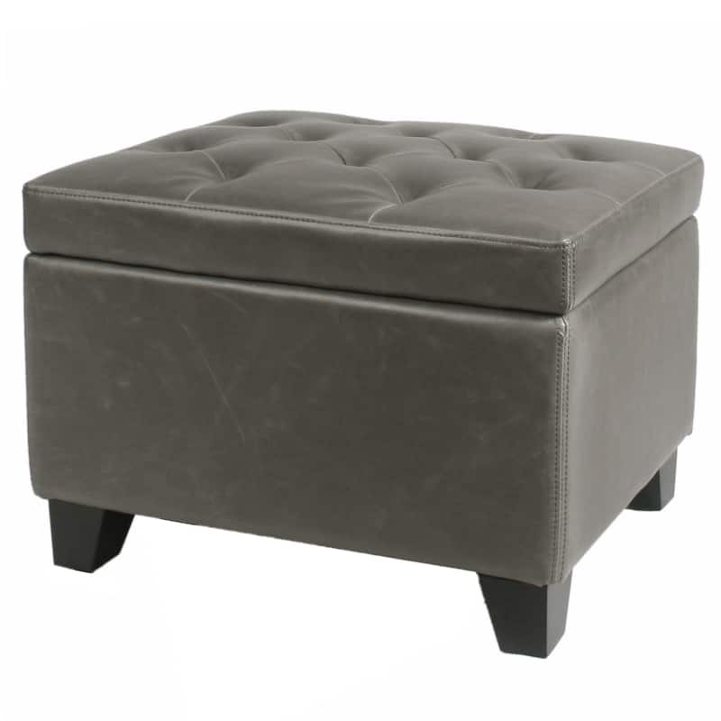 NPD Furniture Julian Bonded Leather Rectangular Storage Ottoman