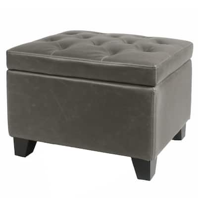 NPD Furniture Julian Bonded Leather Rectangular Storage Ottoman