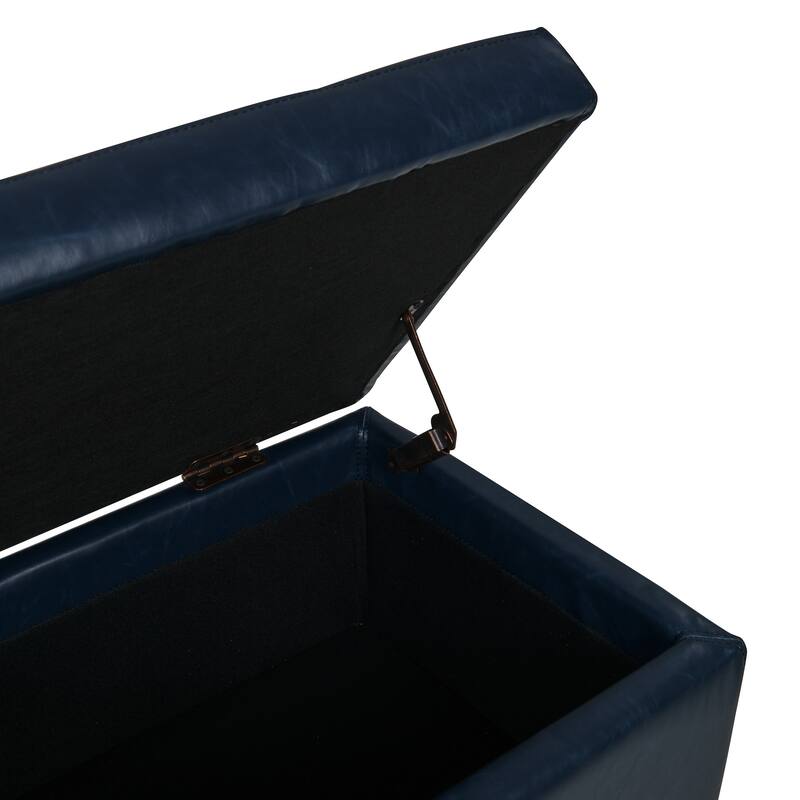 NPD Furniture Julian Bonded Leather Rectangular Storage Ottoman