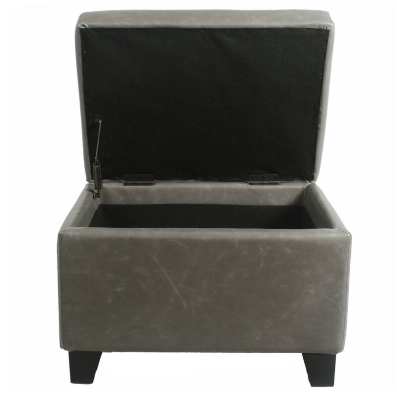 NPD Furniture Julian Bonded Leather Rectangular Storage Ottoman