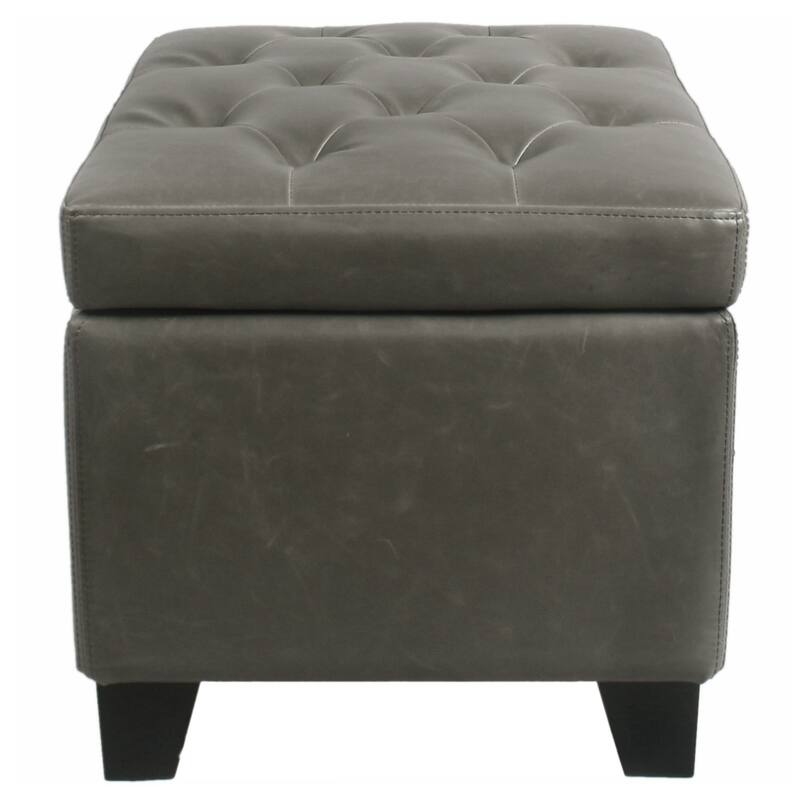 NPD Furniture Julian Bonded Leather Rectangular Storage Ottoman