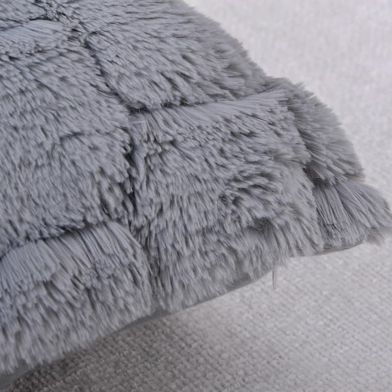Honeycomb Faux-Fur Decorative Throw Pillow Cover (set of 2)