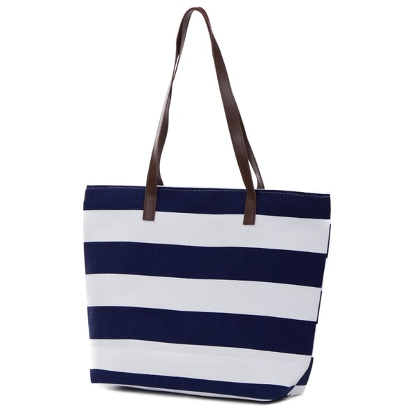 striped tote bag
